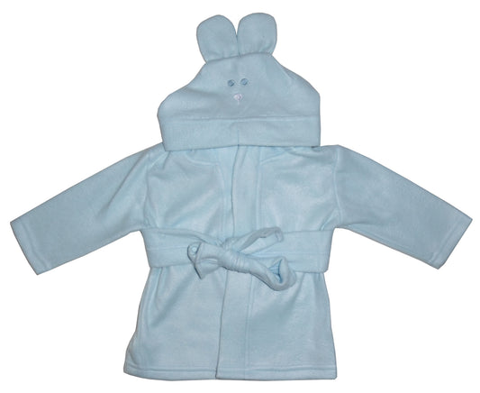 Fleece Robe With Hoodie Blue