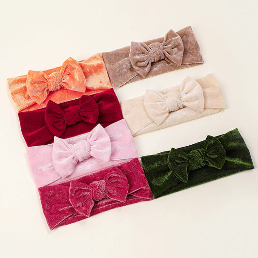 Soft Baby Hairband with Solid Color Bow